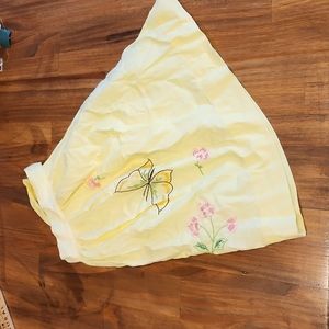 Vintage Yellow Half Apron with Embroidery